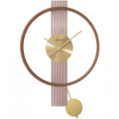 Luxusné drevené hodiny LAVVU ART DECO so zlatými detailmi LCT4090