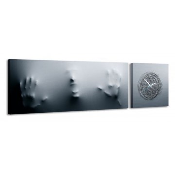 2-dielny obraz s hodinami, Duch, 158x46cm 2-dielny obraz s hodinami, Duch, 158x46cm