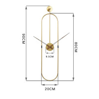 Ikonické oválne hodiny O8800 (90 cm) – Zlatý kovový minimalizmus Ikonické oválne hodiny O8800 (90 cm) – Zlatý kovový minimalizmus