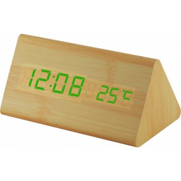 Digitálny LED budík MPM s dátumom a teplomerom C02.3570.51 GREEN