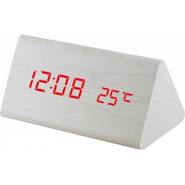 Digitálny LED budík s dátumom a teplomerom EuB8465 RED WH, 15cm