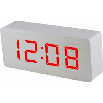 Digitálny LED budík MPM s dátumom a teplomerom C02.3565.00 RED,