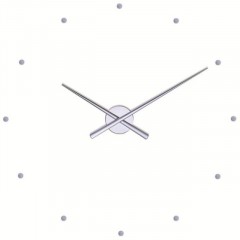 NOMON OJ dizajnové nástenné hodiny strieborné 50cm