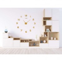 3D nalepovacie hodiny DIY NEPRI, 65 - 130 cm, zlaté 3D nalepovacie hodiny DIY NEPRI, 65 - 130 cm, zlaté