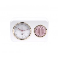 Kuchynské hodiny s časovačom Present Time Nostalgia, PT2970WH, 17cm