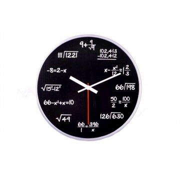 Matematické hodiny - čierne, 30cm
