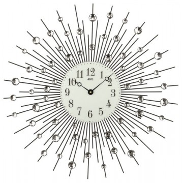 Nástenné hodiny 9380 AMS čierne 60cm