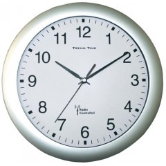 Nástenné hodiny DCF, strieborná 30 cm, Nástenné hodiny DCF, strieborná 30 cm,