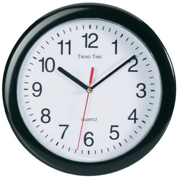 Nástenné hodiny Trend time, čierne 25 cm Nástenné hodiny Trend time, čierne 25 cm