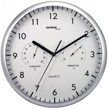 Nástenné hodiny s teplomerom a vlhkomerom Techno Line, 26 cm Nástenné hodiny s teplomerom a vlhkomerom Techno Line, 26 cm
