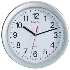 Nástenné hodiny Trend Time strieborné 25 cm, Nástenné hodiny Trend Time strieborné 25 cm,