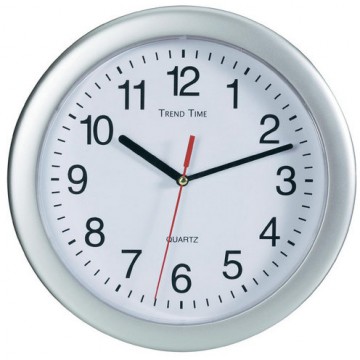 Nástenné hodiny Trend Time strieborné 25 cm, Nástenné hodiny Trend Time strieborné 25 cm,