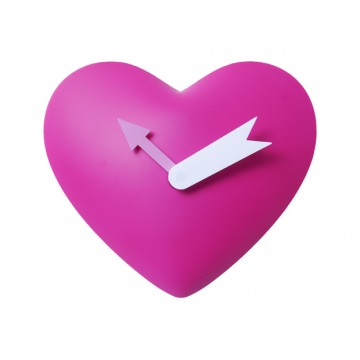Nástenné hodiny Heart, ružové, 25cm