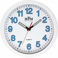 Nástenné hodiny MPM, 3104.0000 - biela/biela, 30cm