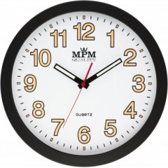 Nástenné hodiny MPM, 3104.0090 - biela/čierna, 30cm