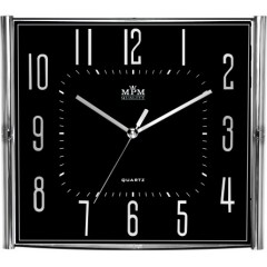 Nástenné hodiny MPM, 3175.7190 - strieborná lesklá/čierna, 33cm Nástenné hodiny MPM, 3175.7190 - strieborná lesklá/čierna, 33cm