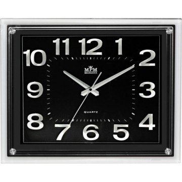 Nástenné hodiny MPM, 3173.7190 - strieborná lesklá/čierna, 41cm Nástenné hodiny MPM, 3173.7190 - strieborná lesklá/čierna, 41cm