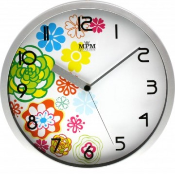Nástenné hodiny MPM, 3086.72.WE - strieborná matná, 30cm