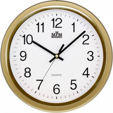 Nástenné hodiny MPM, 2927.80.SW - zlatá, 30cm Nástenné hodiny MPM, 2927.80.SW - zlatá, 30cm