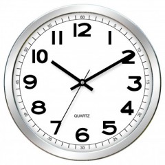 Nástenné hodiny MPM, 2980.7000 - strieborná/biela, 31cm