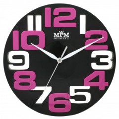 Nástenné hodiny MPM, 3064.90 - čierna, 25cm