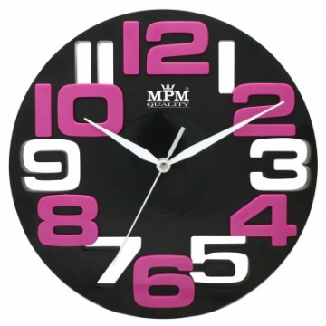 Nástenné hodiny MPM, 3064.90 - čierna, 25cm Nástenné hodiny MPM, 3064.90 - čierna, 25cm