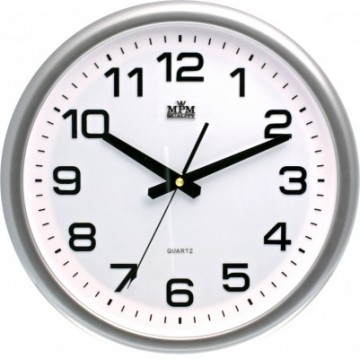 Nástenné hodiny MPM, 2450.7000.SW - strieborná/biela, 36cm