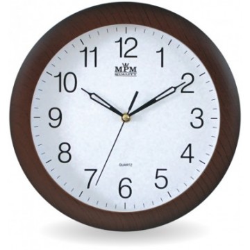 Nástenné hodiny MPM, 2455.52.SW - hnedá tmavá, 28cm