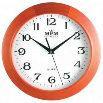 Nástenné hodiny MPM, 2470.51 - hnedá svetlá, 25cm