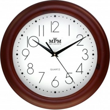 Nástenné hodiny MPM, 2473.52.W - hnedá tmavá, 28cm