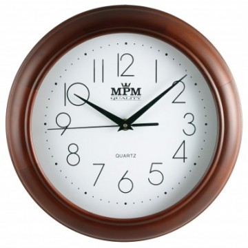Nástenné hodiny MPM, 2474.52.W - hnedá tmavá, 28cm
