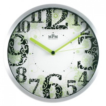 Nástenné hodiny MPM, 2524.7000 - strieborná/biela, 30cm
