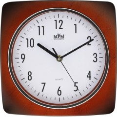 Nástenné hodiny MPM, 2807.52 - hnedá tmavá, 24cm