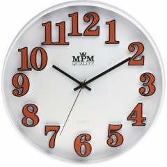 Nástenné hodiny MPM, 3226.60 - oranžová, 30cm