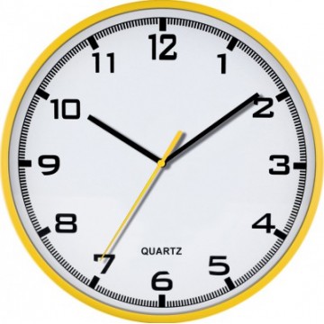 Nástenné hodiny MPM, 2479.10 - žltá, 30cm Nástenné hodiny MPM, 2479.10 - žltá, 30cm