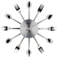 Nástenné hodiny do kuchyne, Kinghoff, Príbor 36cm