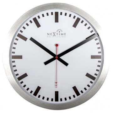 Nástenné hodiny riadené signálom DCF 3999strc Nextime Station Stripe 35cm
