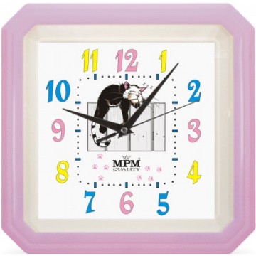Nástenné hodiny MPM, 2418.24 - fialová, 28cm