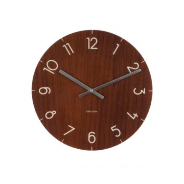 Nástenné hodiny KA5619DW, Karlsson Wood medium Dark, 40cm