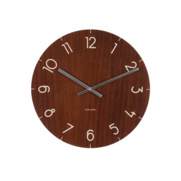 Nástenné hodiny KA5619DW, Karlsson Wood medium Dark, 40cm