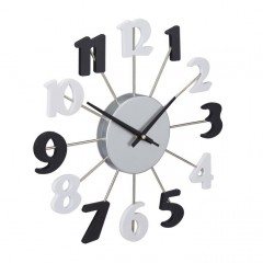 Nástenné hodiny RD0786 čiernobiele, 35 cm