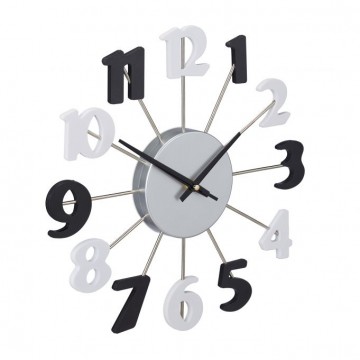 Nástenné hodiny RD0786 čiernobiele, 35 cm