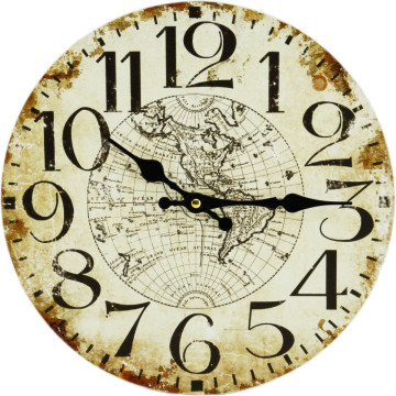 Drevené nástenné hodiny mapa FalC002, 30cm
