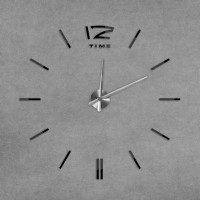 3D Nalepovacie hodiny DIY Clock BIG Time Espa, Čierne 80-130cm