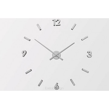 Nástenné hodiny ExitDesign Extender 668S, brúsený hliník 70-100cm