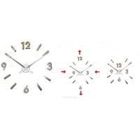 Nástenné hodiny ExitDesign Extender 668S, brúsený hliník 70-100cm