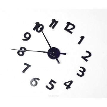 Nástenné hodiny ExitDesign Extender Numbers, čierne 140BB, 70-120cm