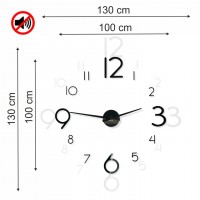 3D Nalepovacie hodiny DIY Admirable XXL Sweep z540do-1-1-x, 100-130cm