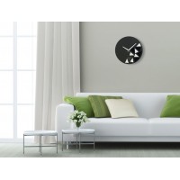 Nástenné akrylové hodiny Triangles Flex z205-1, 30 cm, čierne matné