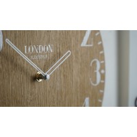 Drevené nástenné hodiny London Retro Flex z222w_d-2-x, 30 cm